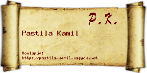 Pastila Kamil névjegykártya